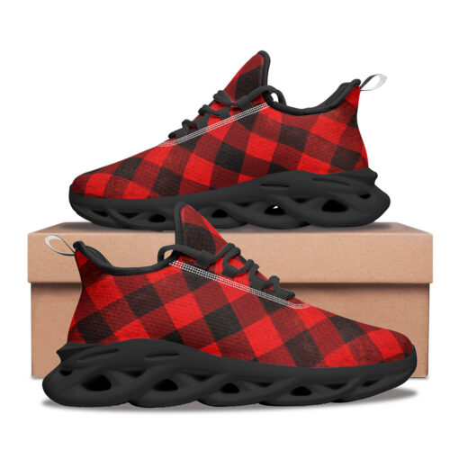 Red Checkered Pattern Sports Shoes - Image 2