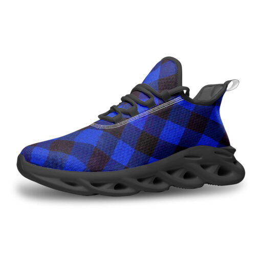 Blue Checkered Pattern Sports Shoes