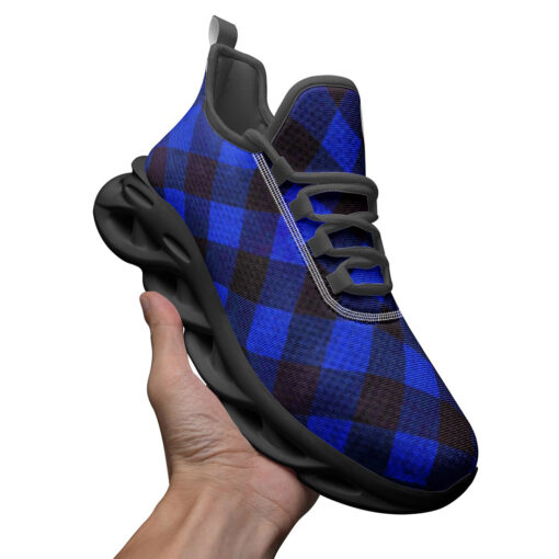 Blue Checkered Pattern Sports Shoes - Image 3