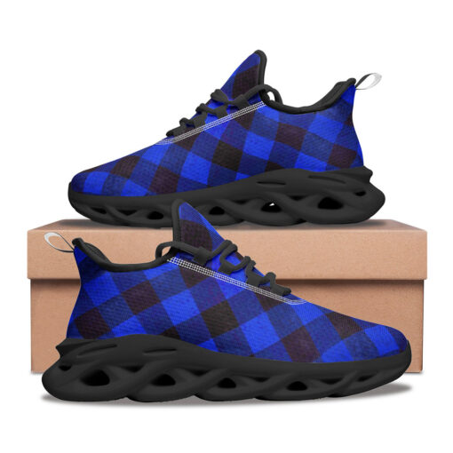 Blue Checkered Pattern Sports Shoes - Image 2