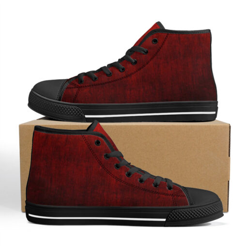 Red Scuffs High-Top Canvas Shoes