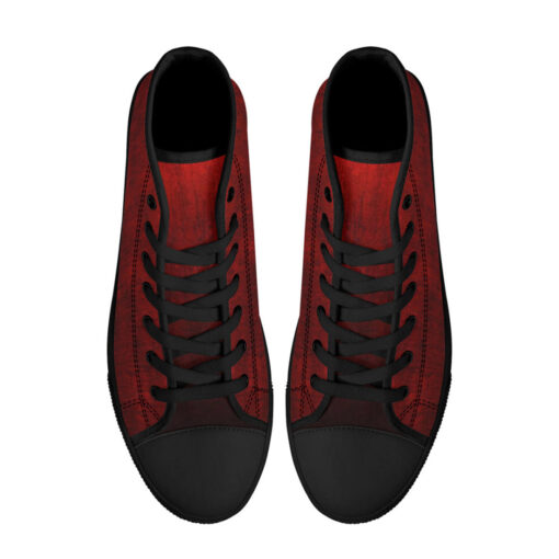 Red Scuffs High-Top Canvas Shoes - Image 3