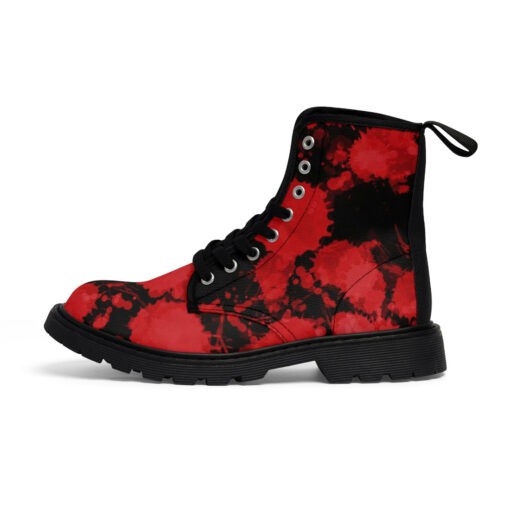 Red Paint Blots Canvas Boots - Image 2