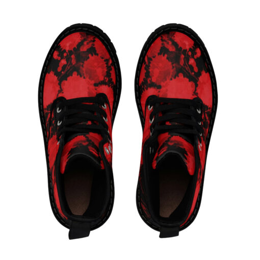 Red Paint Blots Canvas Boots - Image 4