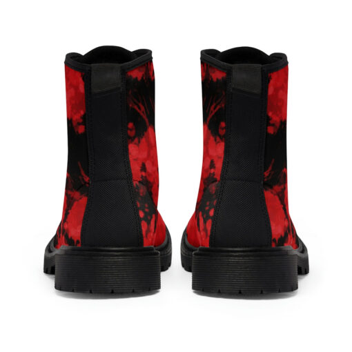 Red Paint Blots Canvas Boots - Image 5