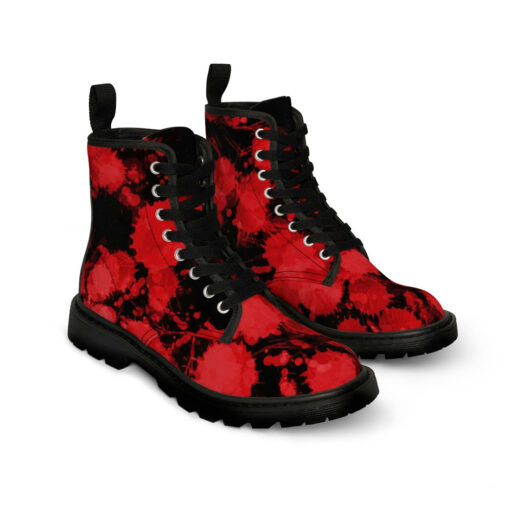 Red Paint Blots Canvas Boots