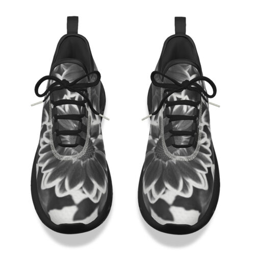 Black and White Flowers Sports Shoes - Image 4