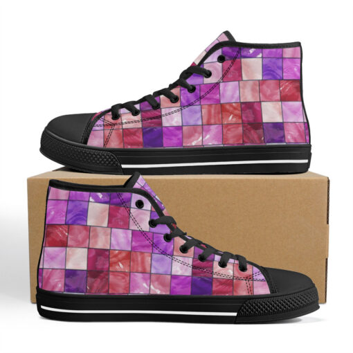 Stained Glass Mosaic High-Top Canvas Shoes