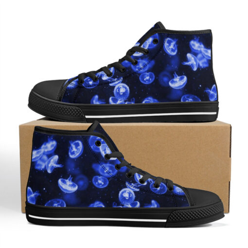 Blue Jellyfish High-Top Canvas Shoes