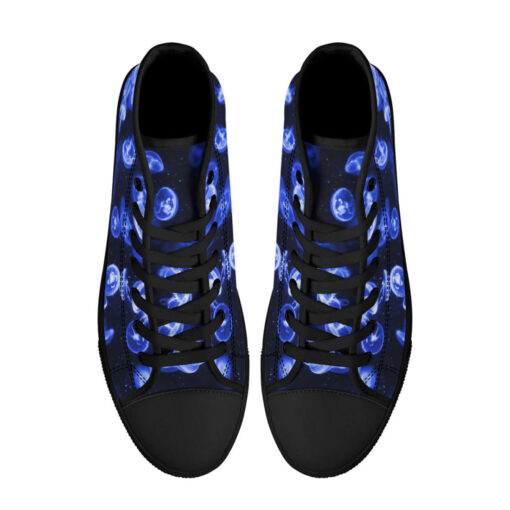 Blue Jellyfish High-Top Canvas Shoes - Image 3