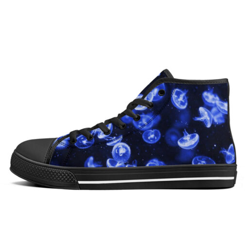 Blue Jellyfish High-Top Canvas Shoes - Image 4