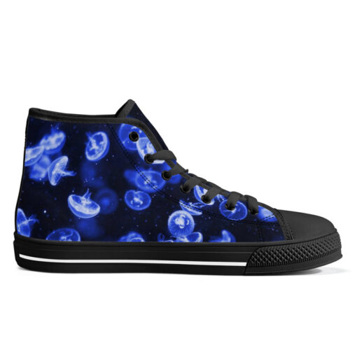 Blue Jellyfish High-Top Canvas Shoes - Image 5