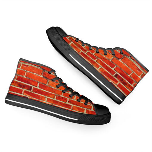 Red Bricks Wall High-Top Canvas Shoes - Image 6