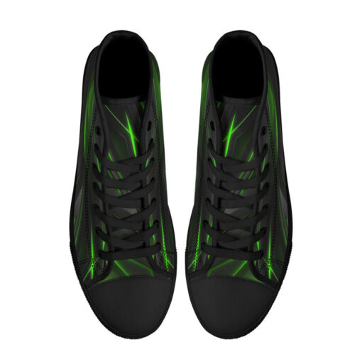 High-Top Shoes Geometric Green Stripes - Image 3