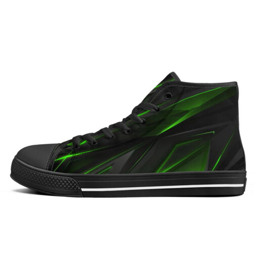 High-Top Shoes Geometric Green Stripes - Image 4