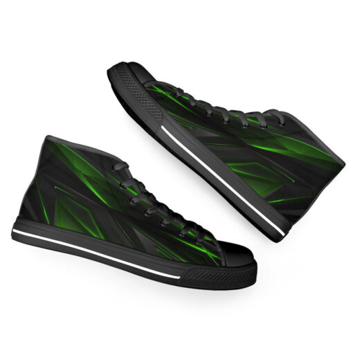 High-Top Shoes Geometric Green Stripes - Image 6