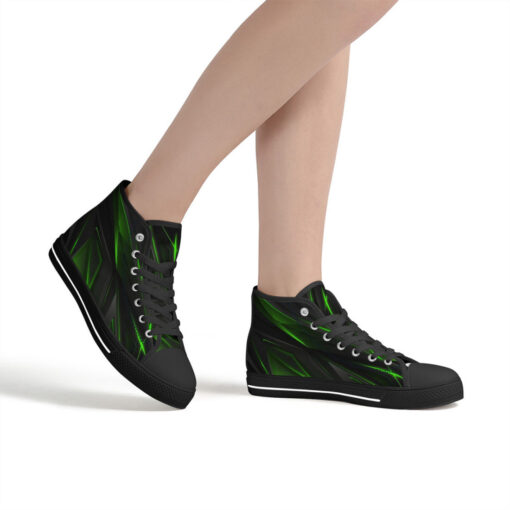 High-Top Shoes Geometric Green Stripes - Image 7