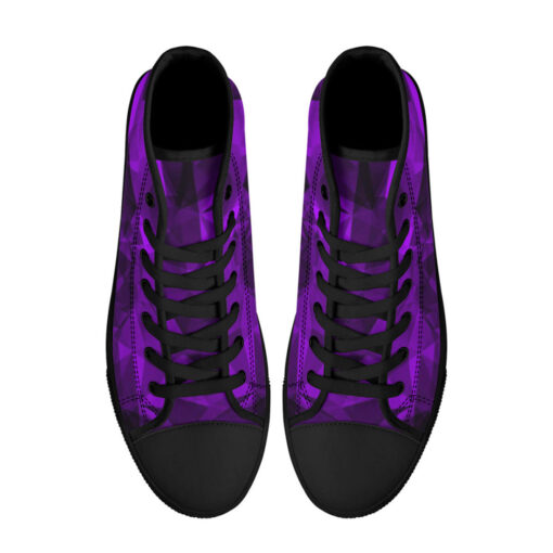 Violet Polygons High-Top Canvas Shoes - Image 3