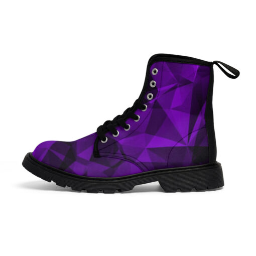 Violet Polygons Canvas Boots - Image 2