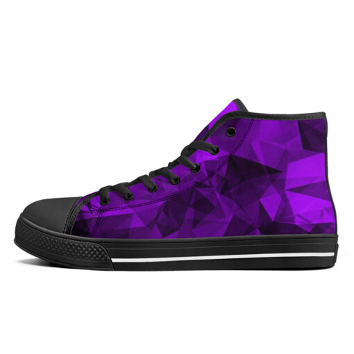 Violet Polygons High-Top Canvas Shoes - Image 4