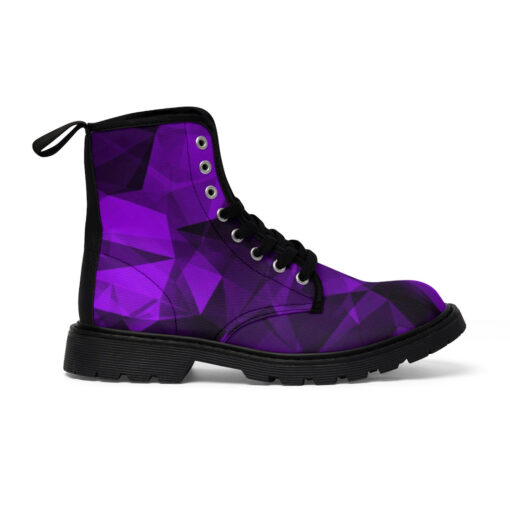 Violet Polygons Canvas Boots - Image 3