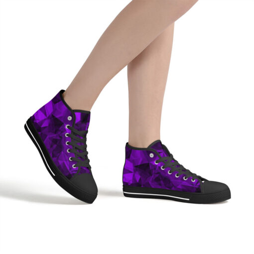 Violet Polygons High-Top Canvas Shoes - Image 7