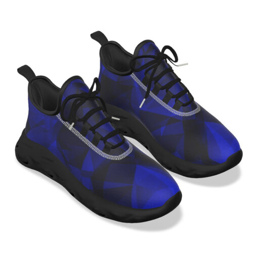 Blue Polygons Stripes Sports Shoes - Image 5