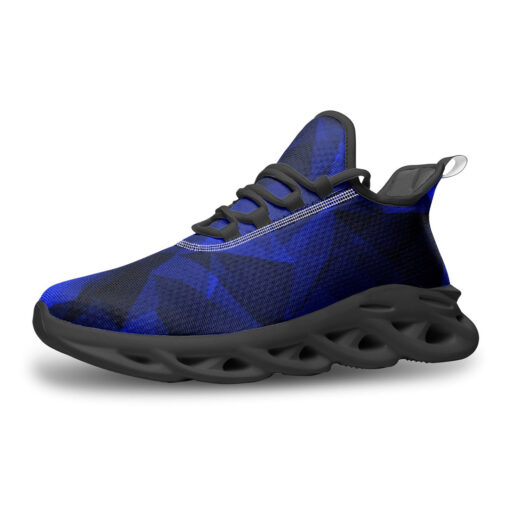 Blue Polygons Stripes Sports Shoes