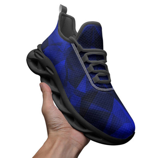 Blue Polygons Stripes Sports Shoes - Image 3