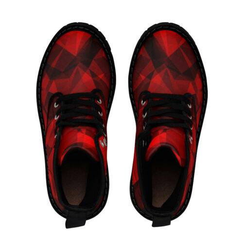 Red Polygons Canvas Boots - Image 4