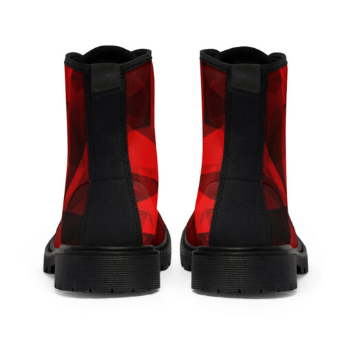 Red Polygons Canvas Boots - Image 5