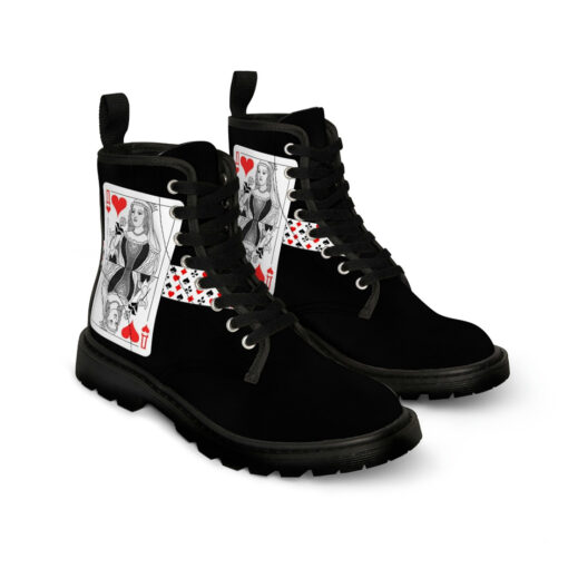 Queen of Hearts Playing Cards Canvas Boots