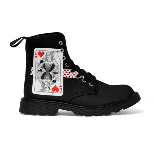 Queen of Hearts Playing Cards Canvas Boots - Image 2