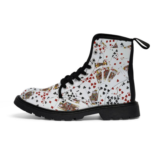 Royal Flush, Playing Cards Canvas Boots - Image 2