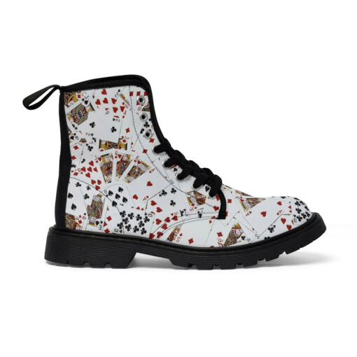 Royal Flush, Playing Cards Canvas Boots - Image 3