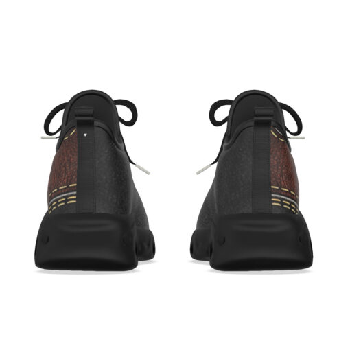 Leather Texture Brown Stripe Sports Shoes - Image 8