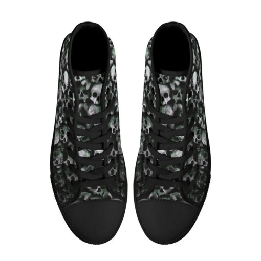 Skulls Background High-Top Canvas Shoes - Image 3