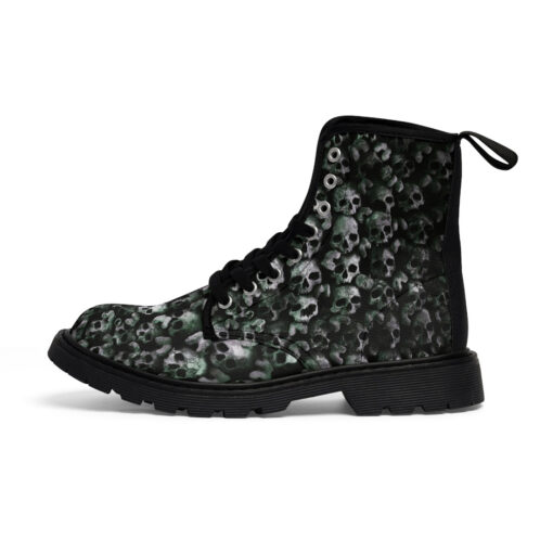 Skulls Background Canvas Boots - Image 3