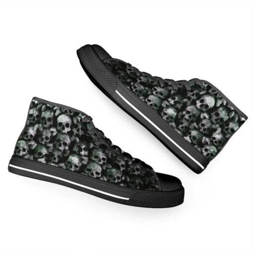 Skulls Background High-Top Canvas Shoes - Image 6