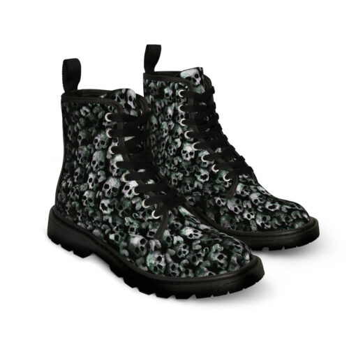 Skulls Background Canvas Boots