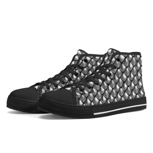 Silver Armor Scales High-Top Canvas Shoes - Image 2