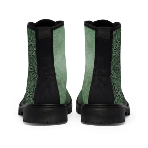 Green Lace Ornament Canvas Boots - Image 5