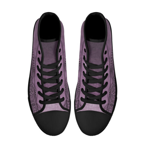 Violet Lace Ornament High-Top Canvas Shoes - Image 3