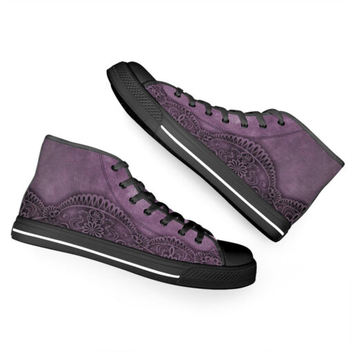 Violet Lace Ornament High-Top Canvas Shoes - Image 6