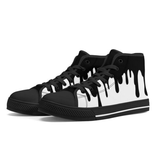 Black Paint Smudges High-Top Canvas Shoes - Image 2