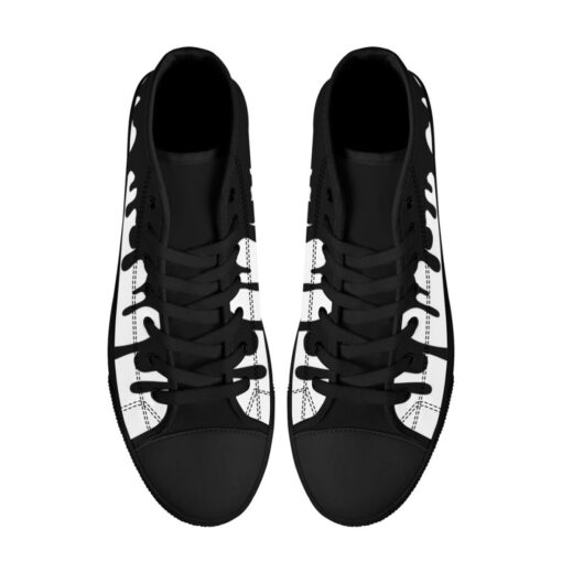 Black Paint Smudges High-Top Canvas Shoes - Image 3