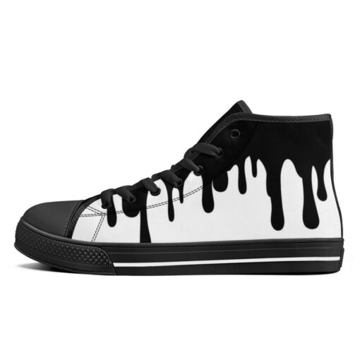 Black Paint Smudges High-Top Canvas Shoes - Image 4