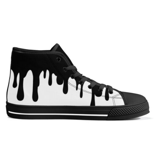 Black Paint Smudges High-Top Canvas Shoes - Image 5