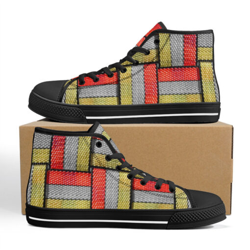 Colored Stripes High-Top Canvas Shoes