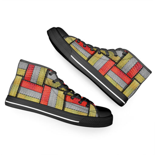 Colored Stripes High-Top Canvas Shoes - Image 6